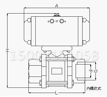 Q611F氣動三片式球閥結構圖 Q611F氣動三片式球閥結構圖