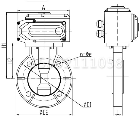 D971S電動塑料蝶閥結構圖