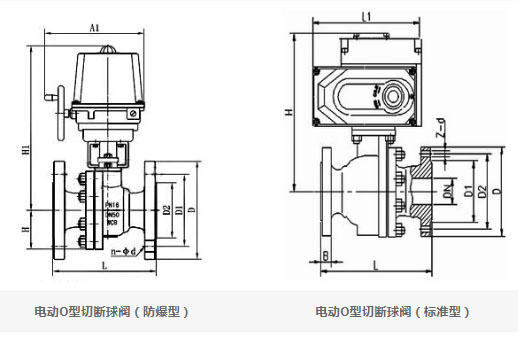 ZDRO電動O型切斷球閥結構圖